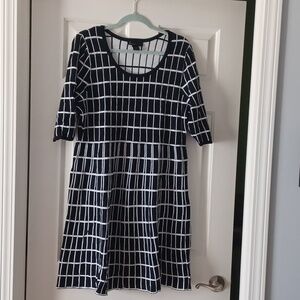 Women's Black/White Knit Dress